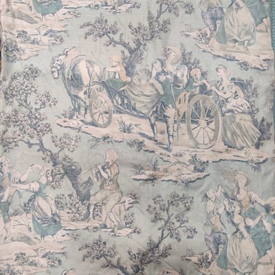 Lot 207 - A pair of lined, linen curtains by Sheila Coombes