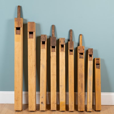 Lot 7 - A collection of nine various wooden organ pipes