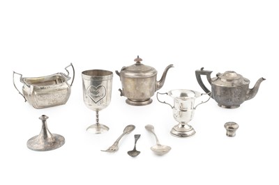 Lot 849 - Two silver teapots, one by Adie Bros,...
