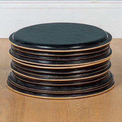 Lot 40 - A circular black lacquered box