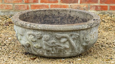 Lot 1059 - A cast reconstituted stone planter