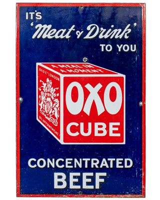 Lot An antique Oxo enamel advertising sign
