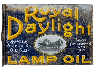 Lot An antique "Royal Daylight Lamp Oil" enamel sign