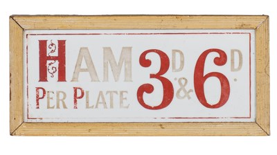 Lot A "Ham per Plate" sign