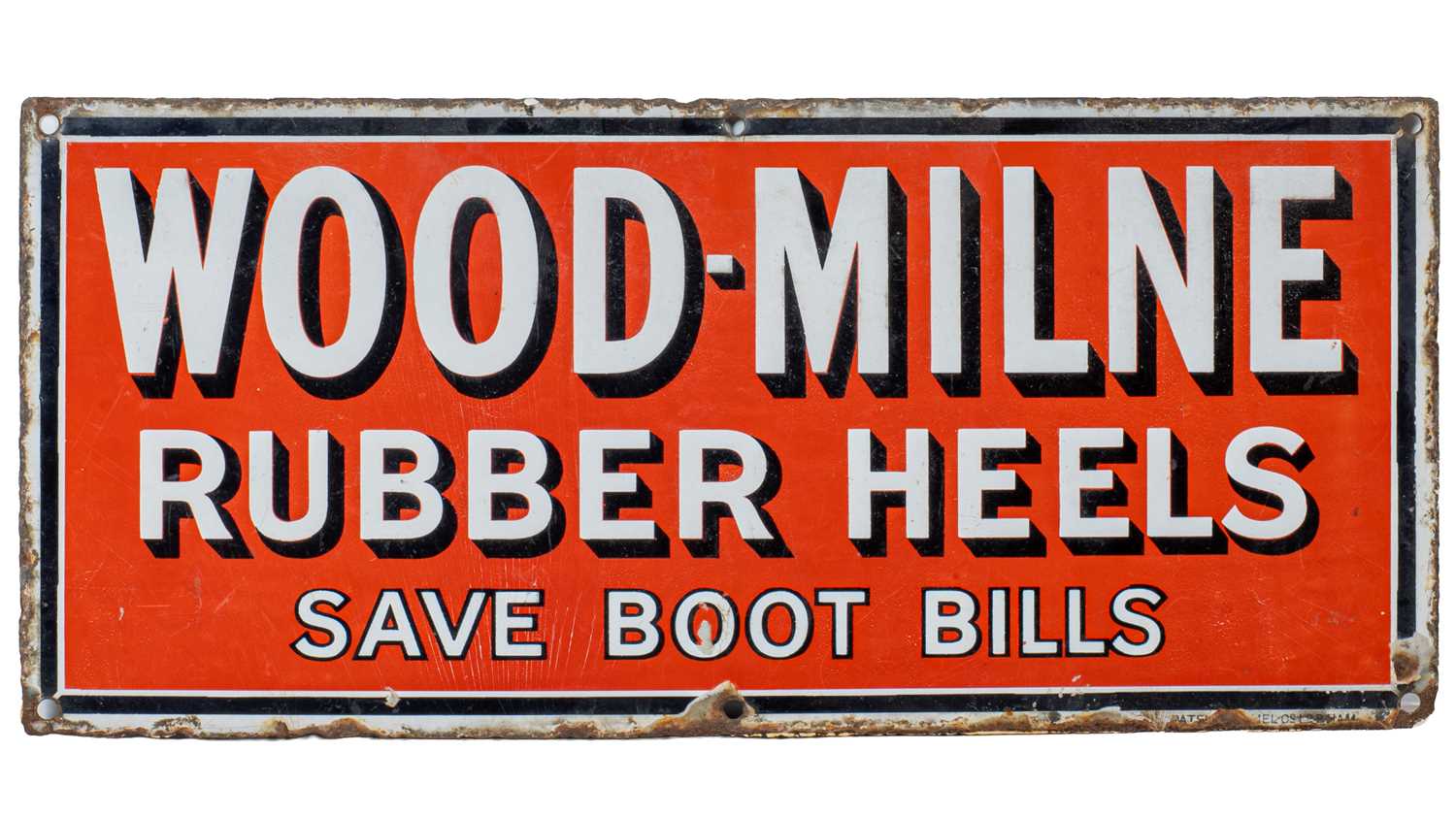 Lot 1226 - An antique enamel advertising sign for Wood-Milne