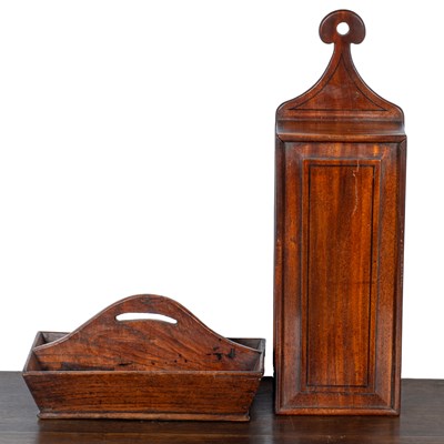 Lot 61 - A 19th century candle box and a cutlery tray