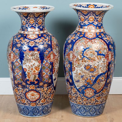 Lot 328 - Two similar large 19th century Imari floor vases
