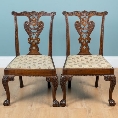 Lot 274 - Two Chippendale style dining chairs