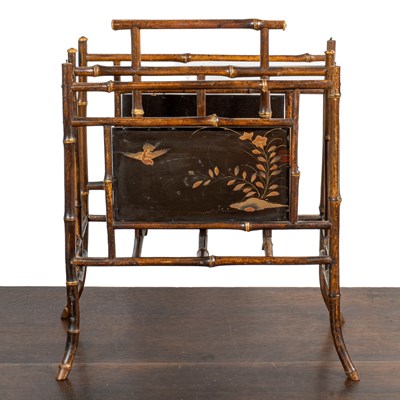 Lot 450 - A Victorian chinoiserie canterbury