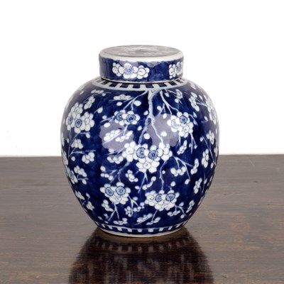 Lot 46 - Blue and white porcelain ginger jar and cover...