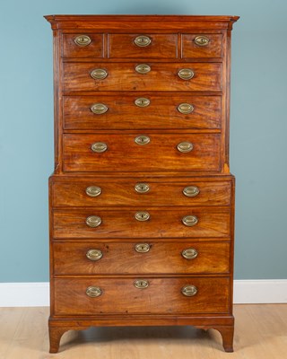 Lot 456 - 19th century mahogany chest on chest