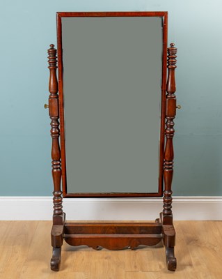 Lot 294 - A 19th century mahogany cheval framed mirror
