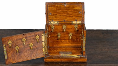 Lot 271 - A Victorian walnut small key box