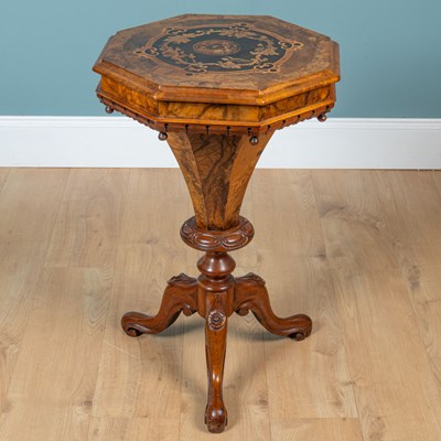 Lot 320 - A Victorian burr walnut worktable