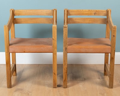 Lot 108 - Two pine-framed open armchairs