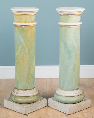 Lot 365 - A pair of painted plinths