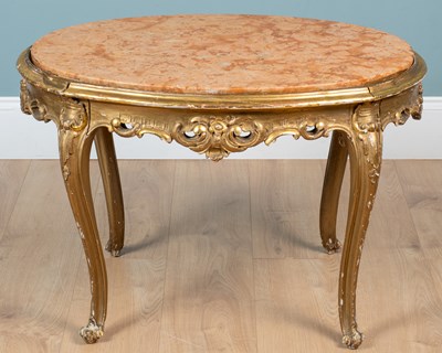 Lot 299 - A gilt marble-topped occasional table