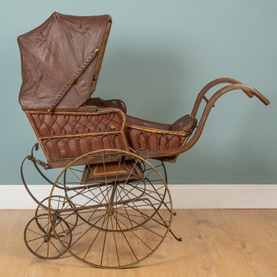 Lot 1353 - A Victorian tandem pram