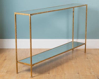 Lot 172 - A metal-framed mirrored side table