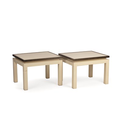 Lot 661 - French Pair of Tables, 1970's  rectangular top...