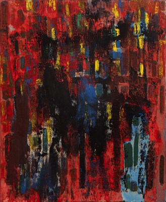 Lot 256 - Roger Brielle (1899-1960) Red Abstract mixed...