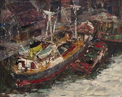 Lot 115 - James Holland (Contemporary) In Dock acrylic...