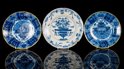 Lot 380 - Three Dutch Delft plates