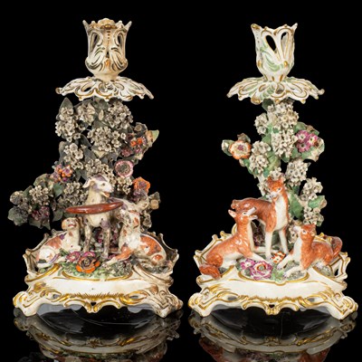 Lot 265 - A pair of late 18th century or early 19th century candlesticks