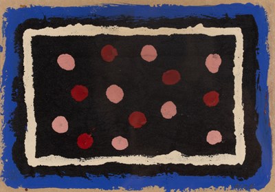 Lot 113 - Brian Rice (b.1936) Vermillion and pink on...