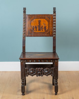 Lot 83 - A 19th century Tuscan high-backed stool
