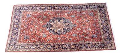 Lot 488 - A mid 20th century hand woven Heriz style carpet