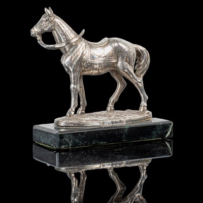 Lot 264 - A white metal sculpture depicting Napoleon's horse