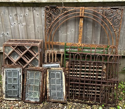 Lot 1037 - A mixed group of cast and wrought ironwear