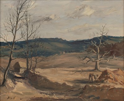 Lot 197 - George Bissill (1896-1973) Landscape oil on...