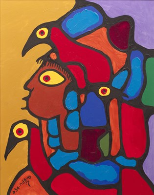 Lot 369 - Norval Morrisseau (1932-2007) Native Child and...