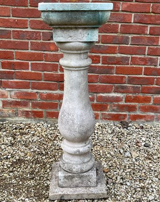 Lot 1025 - A cast reconstituted stone base for a sundial