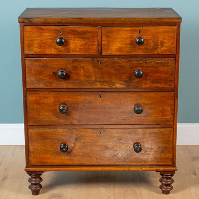Lot 410 - A 19th century satinwood chest of drawers