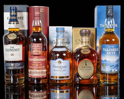 Lot 1008 - Five bottles of Scottish Whiskey