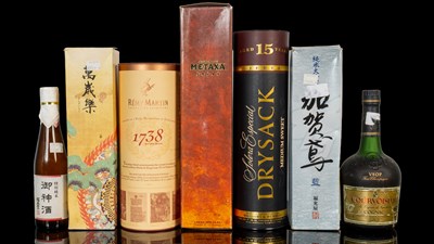 Lot 1009 - A bottle of Remy Martin 1738 Accord Royale Cognac and further spirits