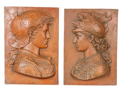 Lot 1080 - A pair of terracotta plaques