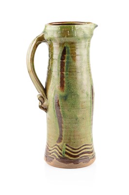 Lot 466 - Clive Bowen (b.1943) Jug slip glazed in green...