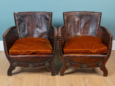 Lot 117 - A pair of early 20th century low armchairs