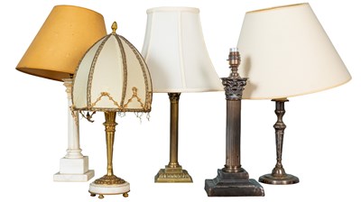 Lot 316 - A collection of five lamps