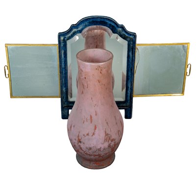 Lot 163 - A dressing table mirror together with a vase