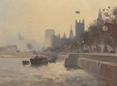 Lot 157 - Marcus Ford (1914-1988) Westminster oil on...