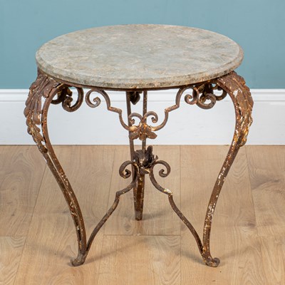 Lot 1038 - An antique French garden or conservatory table