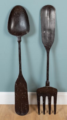 Lot 70 - A giant spoon and fork