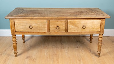Lot 76 - A French cherrywood kitchen side table