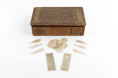 Lot 124 - A collection of Chinese mother o'pearl gaming...