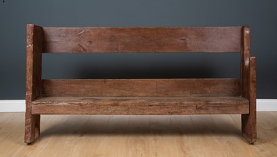 Lot 470 - An antique oak high back pew or bench 171cm...